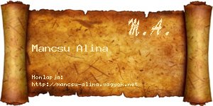 Mancsu Alina névjegykártya
